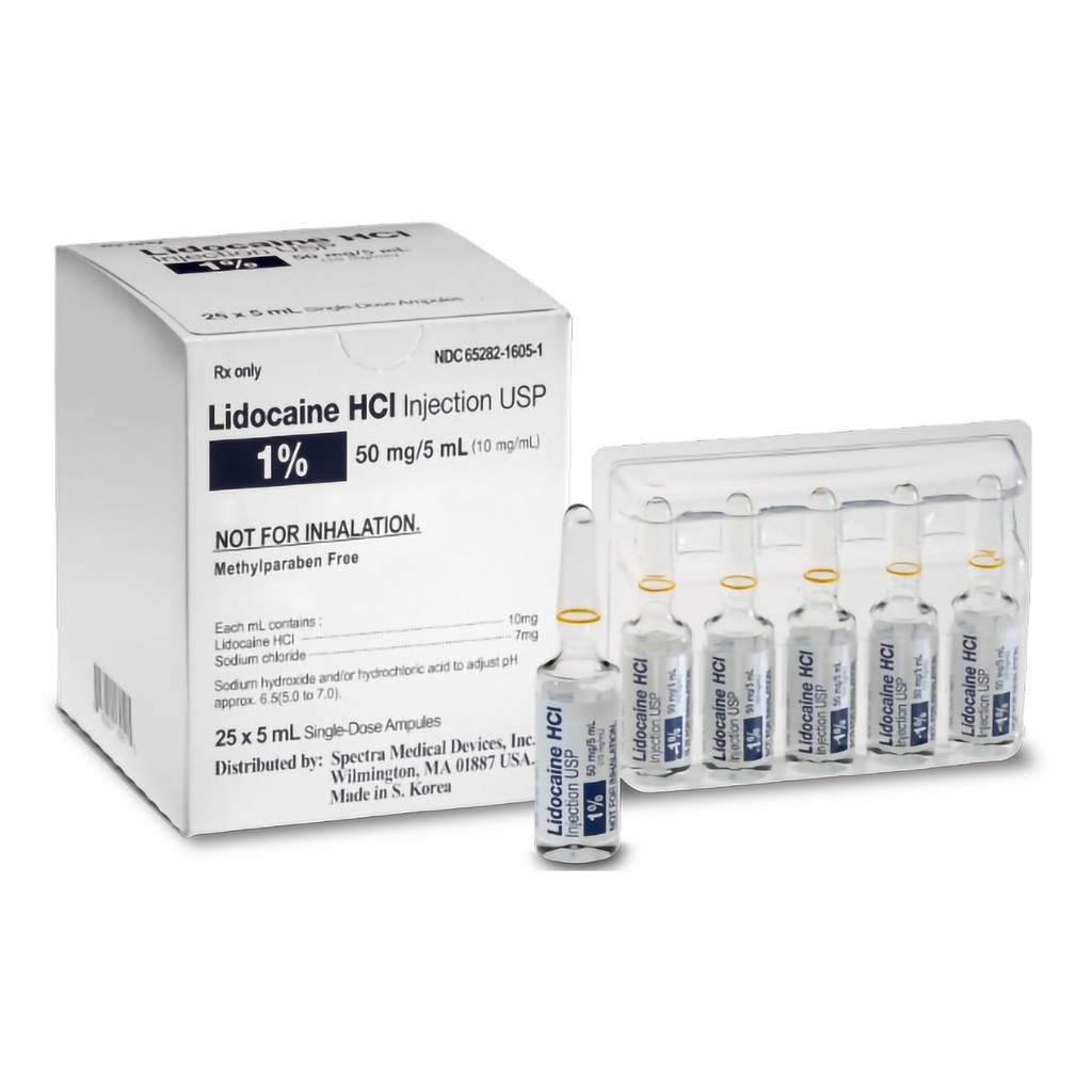 Lidocaine HCl, Preservative Free 1%, 10 mg / mL Injection 5 mL