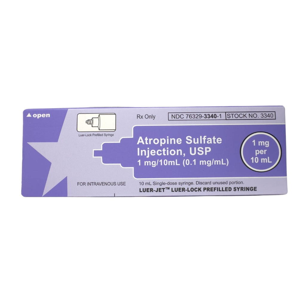 Atropine Sulfate, Preservative Free 0.1 mg / mL Injection 10 mL