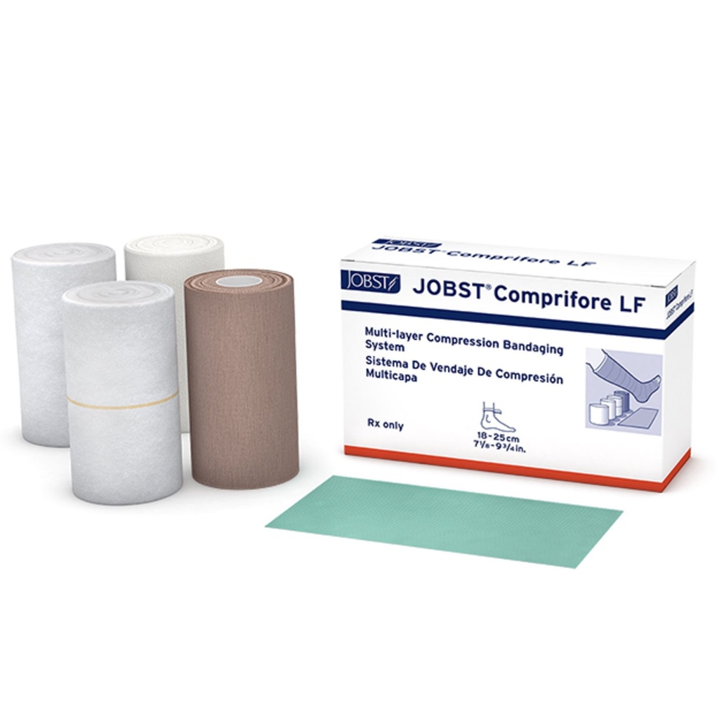 4 Layer Compression Bandage System JOBST® Comprifore® LF 7 to 10 Inch No Closure Tan / White NonSterile 40 mmHg