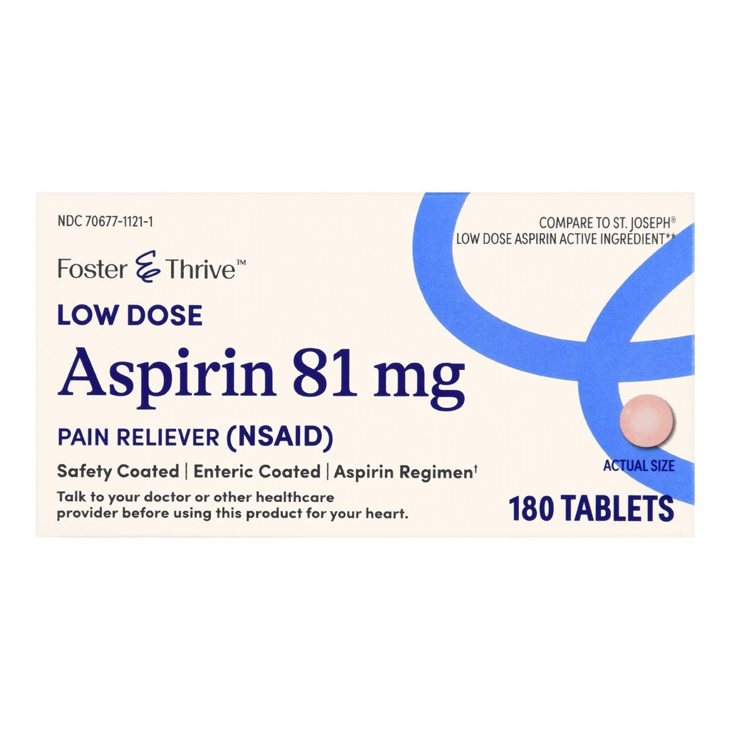 Pain Relief Foster &amp; Thrive™ 81 mg Strength Aspirin Tablet 180 per Bottle