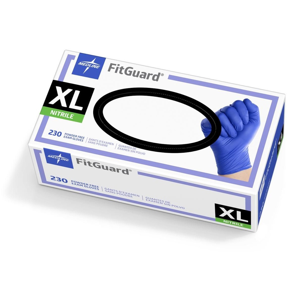 Exam Glove FitGuard™ X-Large NonSterile Nitrile Standard Cuff Length Textured Fingertips Dark Blue Chemo Tested