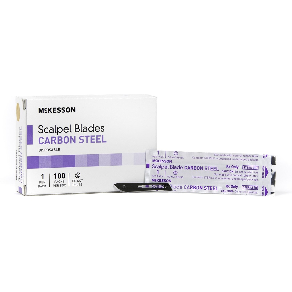 Surgical Blade McKesson Brand Carbon Steel No. 10 Sterile Disposable Individually Wrapped