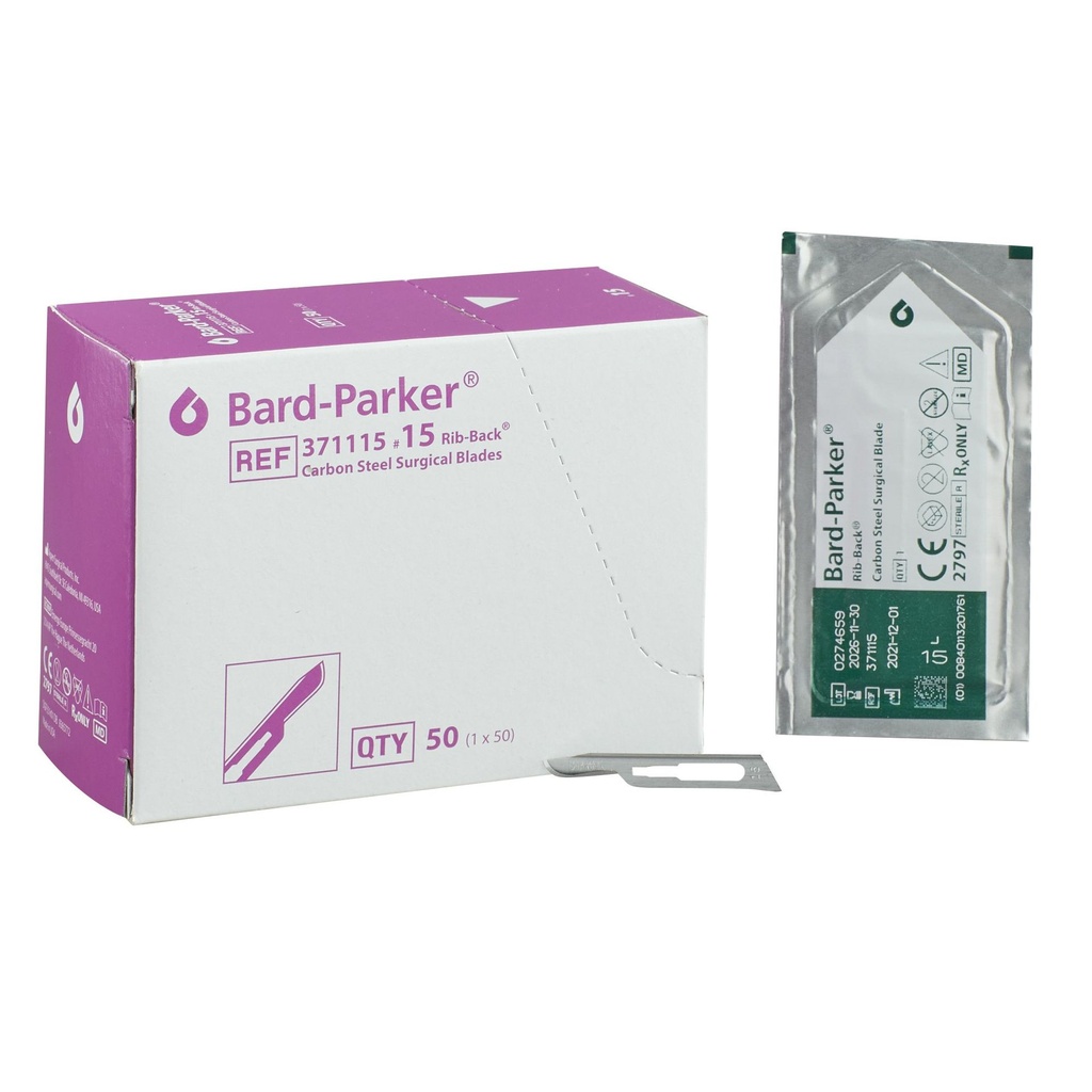 Surgical Blade Bard-Parker® Rib-Back® Carbon Steel No. 15 Sterile