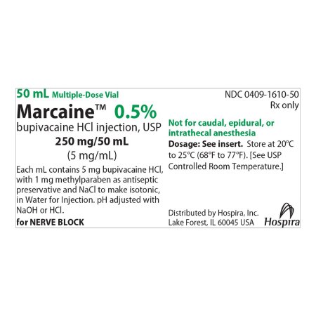 Marcaine™ Bupivacaine HCl 0.5% Injection 50 mL