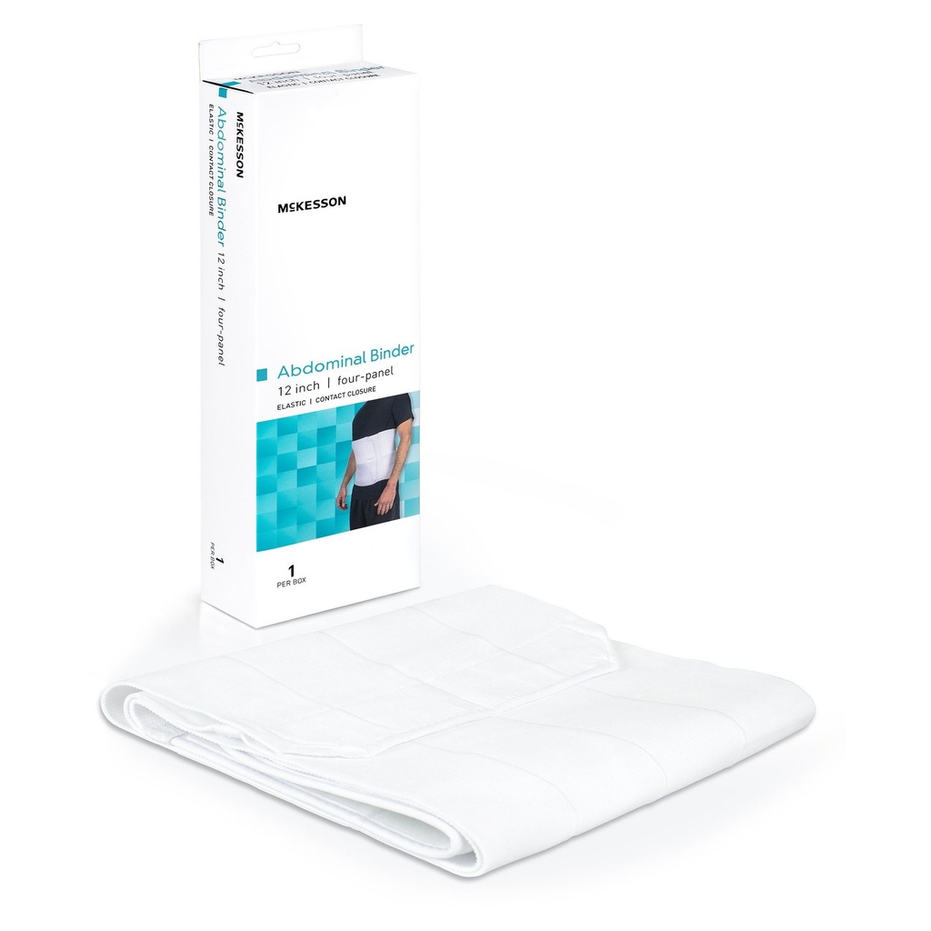 Abdominal Binder McKesson Large / X-Large Hook and Loop Closure 62 to 74 Inch Waist Circumference 12 Inch Adult