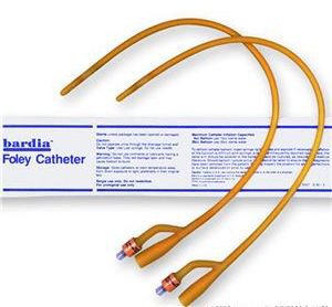 Foley Catheter Bardia® 2-Way Standard Tip 30 cc Balloon 22 Fr. Silicone Coated Latex