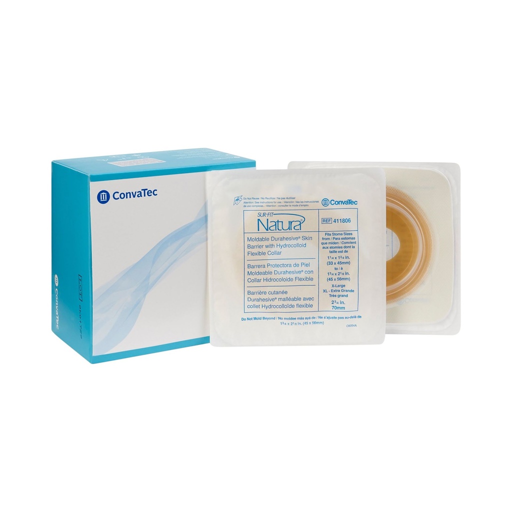 Ostomy Barrier Sur-Fit Natura® Durahesive® Moldable, Extended Wear Durahesive® Adhesive 70 mm Flange Sur-Fit Natura® System Hydrocolloid 1-3/4 to 2-1/8 Inch Opening