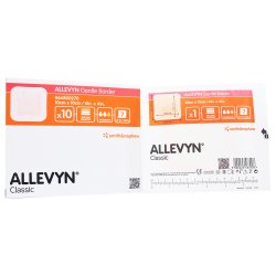 Silicone Foam Dressing Allevyn Gentle Border 4 X 4 Inch Square Silicone Gel Adhesive with Border Sterile