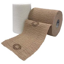 2 Layer Compression Bandage System CoFlex® TLC Zinc with Indicators 4 Inch X 6 Yard / 4 Inch X 7 Yard Self-adherent / Pull On Closure Tan NonSterile 25 to 30 mmHg