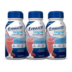 Oral Supplement Ensure® Original Shake Strawberry Flavor Ready to Use 8 oz. Bottle