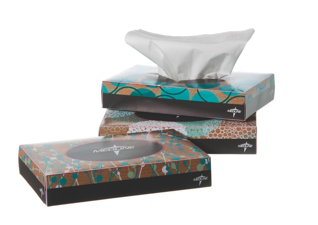 Medline Facial Tissue White 5 X 7-1/2 Inch 40 Count