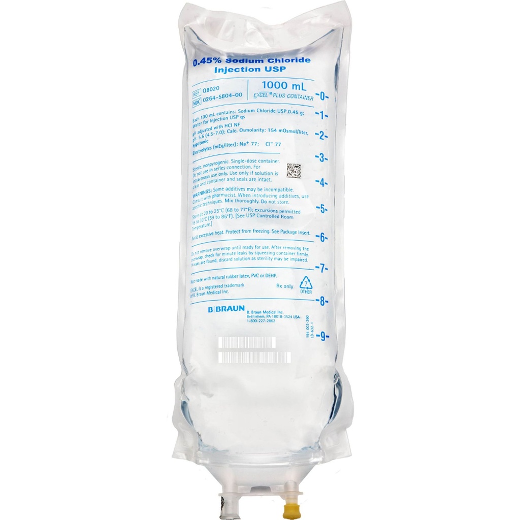 EXCEL® IV Sodium Chloride, Preservative Free 0.45% IV Solution 1,000 mL