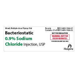Bacteriostatic Sodium Chloride 0.9% Injection 30 mL