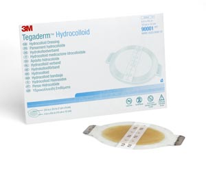 Hydrocolloid Dressing 3M™ Tegaderm™ 4 X 4-3/4 Inch Oval Sterile