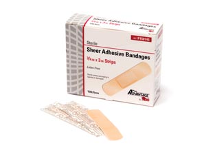 Adhesive Strip 3/4 X 3 Inch Fabric Rectangle Tan Sterile