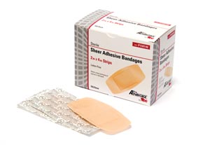 Adhesive Strip 2 X 4 Inch Fabric Rectangle Tan Sterile