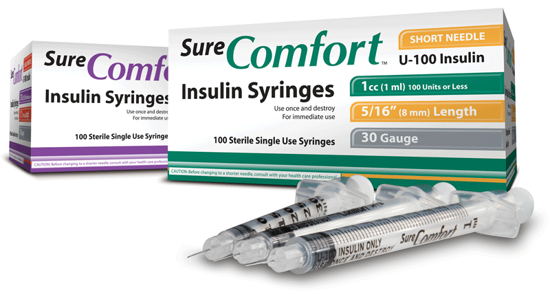 Insulin Syringe with Needle Surecomfort® 0.3 mL 31 Gauge 5/16 Inch Regular Wall NonSafety