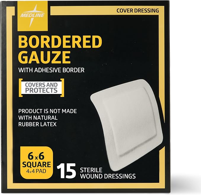 Adhesive Dressing Medline 6 X 6 Inch Nonwoven Square White Sterile