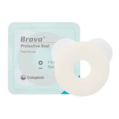 Skin Barrier Ring Brava® Thin Mold to Fit, Standard Wear Adhesive without Tape Without Flange Universal System Polymer 1-1/8 to 1-3/8 Inch Opening 1-1/4 W Inch X 2.5 H mm