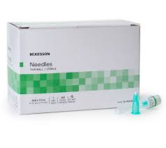 Hypodermic Needle McKesson 1/2 Inch Length 32 Gauge Thin Wall Without Safety