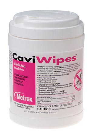 CaviWipes™ Surface Disinfectant Premoistened Alcohol Based Manual Pull Wipe 160 Count Canister Disposable Alcohol Scent NonSterile