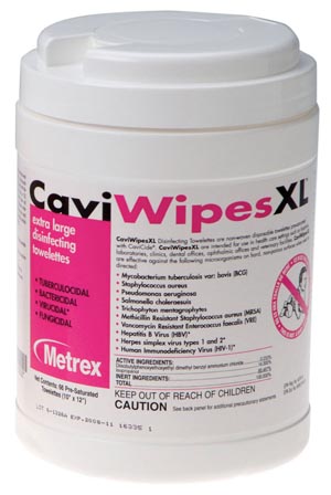 CaviWipes™ Surface Disinfectant Premoistened Alcohol Based Manual Pull Wipe 66 Count Canister Disposable Alcohol Scent NonSterile