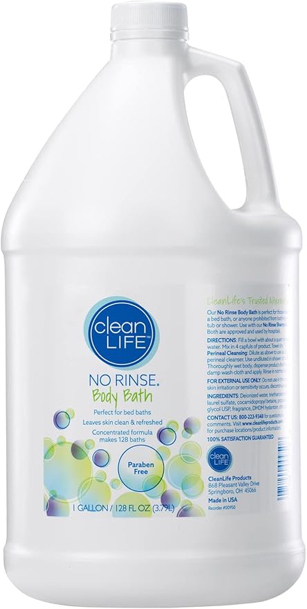 No-Rinse Body Bath - Leaves Skin Clean, Refreshed and Odor-Free, Rinse-Free Formula - Makes 128 Complete Baths