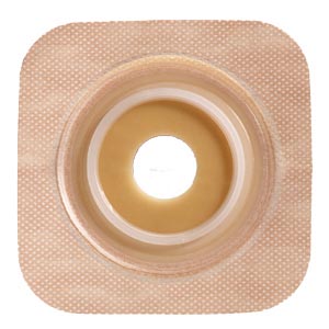 Ostomy Barrier Sur-Fit Natura® Pre-Cut, Standard Wear Stomahesive® Tan Tape 45 mm Flange Sur-Fit® Natura® System Hydrocolloid 1-1/8 Inch Opening 4 X 4 Inch