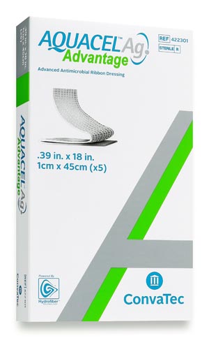 Silver Dressing Aquacel® Ag Advantage 0.39 X 18 Inch Rope Sterile