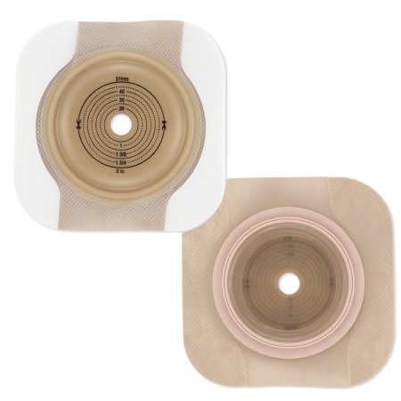 Ostomy Barrier New Image™ CeraPlus™ Trim to Fit, Extended Wear Adhesive Tape Borders 57 mm Flange Red Code System Up to 1-1/2 Inch Opening