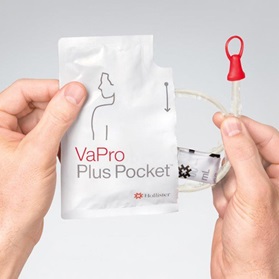 Urethral Catheter VaPro™ Plus Pocket® Straight Tip Hydrophilic Coated Phthalates-Free PVC 8 Fr. 16 Inch