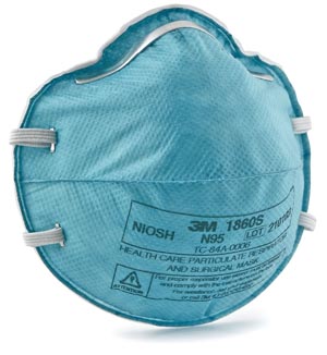 Particulate Respirator / Surgical Mask 3M™ Medical N95 Cup Elastic Strap Small Blue NonSterile ASTM F1862 Adult