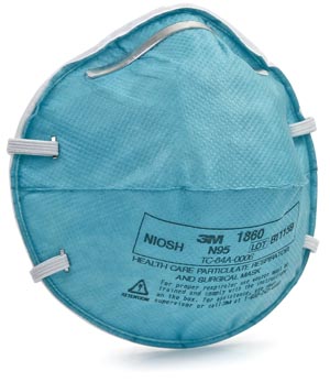 Particulate Respirator / Surgical Mask 3M™ Medical N95 Cup Elastic Strap One Size Fits Most Blue NonSterile ASTM F1862 Adult