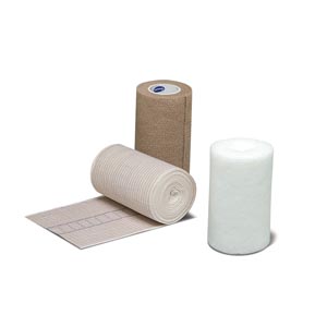 3 Layer Compression Bandage System ThreePress® 4 Inch X 4-3/10 Yard / 4 Inch X 9-3/5 Yard / 4 X 6-1/2 Yard 35 to 40 mmHg Self-adherent Closure Tan / White NonSterile