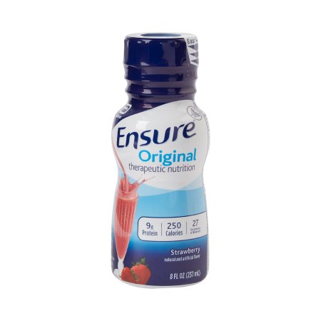 Oral Supplement Ensure® Original Therapeutic Nutrition Shake Strawberry Flavor Ready to Use 8 oz. Bottle