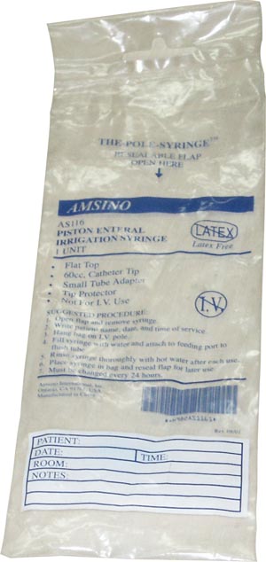 Enteral Feeding / Irrigation Syringe AMSure® Pole Syringes® 60 mL Pole Bag Catheter Tip Without Safety