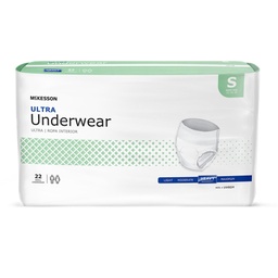 [MCK-UWBSM] Unisex Adult Absorbent Underwear McKesson Ultra Pull On with Tear Away Seams Small Disposable Heavy Absorbency