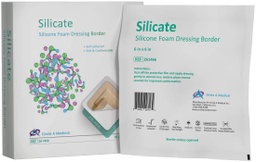 [CIR-261466] Silicate Silicone Border Foam Dressing, Gentle, 6" x 6", 10/bx