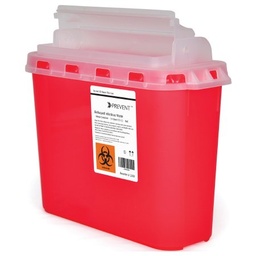 [MCK-2269] Sharps Container McKesson Prevent® 11 H X 12 W X 4-3/4 D Inch 5.4 Quart Red Base / Translucent Lid Horizontal Entry Counter Balanced Door Lid