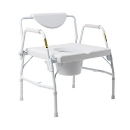 [MCK-146-11135-1] Bariatric Commode Chair McKesson Drop Arm Steel Frame Padded Back 23-1/4 Inch Seat Width
