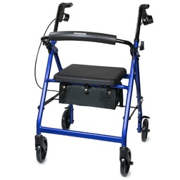 [MCK-146-R726BL] 4 Wheel Rollator McKesson Blue Folding Aluminum Frame