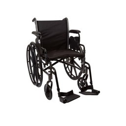 [MCK-146-K318DDA-SF] Lightweight Wheelchair McKesson Dual Axle Desk Length Arm Swing-Away Footrest Black Upholstery 18 Inch Seat Width Adult 300 lbs. Weight Capacity