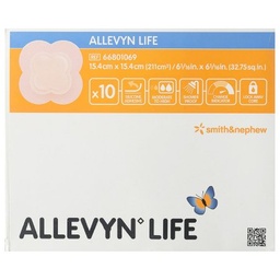 [SMI-66801069] Silicone Foam Dressing Allevyn Life 6 X 6 Inch Quadrilobe Silicone Adhesive with Border Sterile