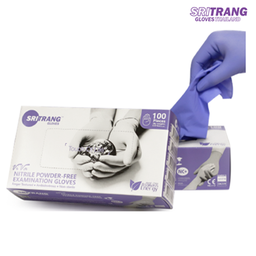 [SRT-627395] Nitrile Powder-Free Exam Gloves, Large, Violet Blue, 3.5gm, 100pcs/box