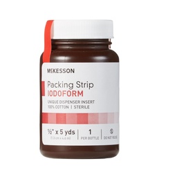 [MCK-61-59245] Wound Packing Strip McKesson Antiseptic Cotton Iodoform Medium 1/2 Inch X 5 Yard 1 Count Sterile