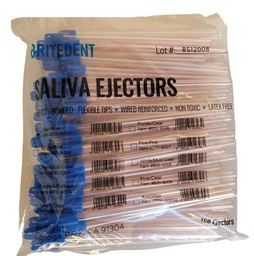 [CIR-BSI-9001] Saliva Ejectors, Clear With Blue Tip, 100/bg