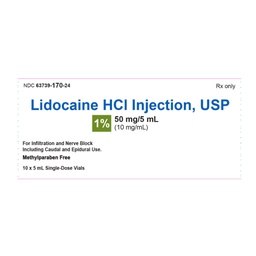 [MCK-63739017024] Lidocaine HCl, Preservative Free 1%, 10 mg / mL Injection 5 mL