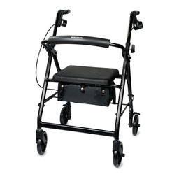 [MCK-146-R726BK] 4 Wheel Rollator McKesson Black Folding Aluminum Frame