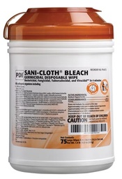 [PDI-P54072] Sani-Cloth® Bleach Surface Disinfectant Cleaner Premoistened Germicidal Manual Pull Wipe 75 Count Canister Disposable Chlorine Scent NonSterile