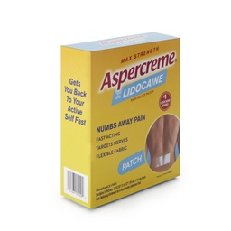 [AVS-04116705840] Topical Pain Relief Aspercreme® 4% Strength Lidocaine Patch 5 per Box
